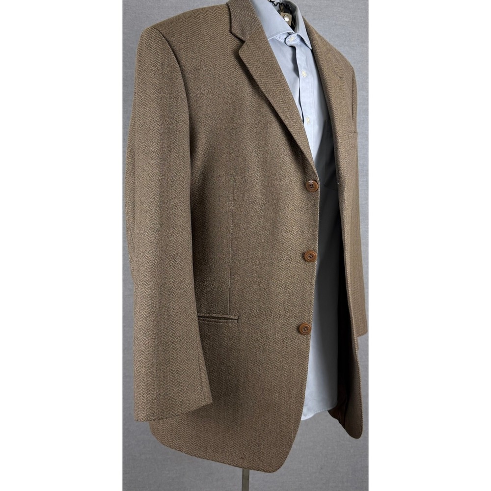 Vintage bespoke Blazer 42R Vintage Bespoke Lambswool Herringbone Brown Canada